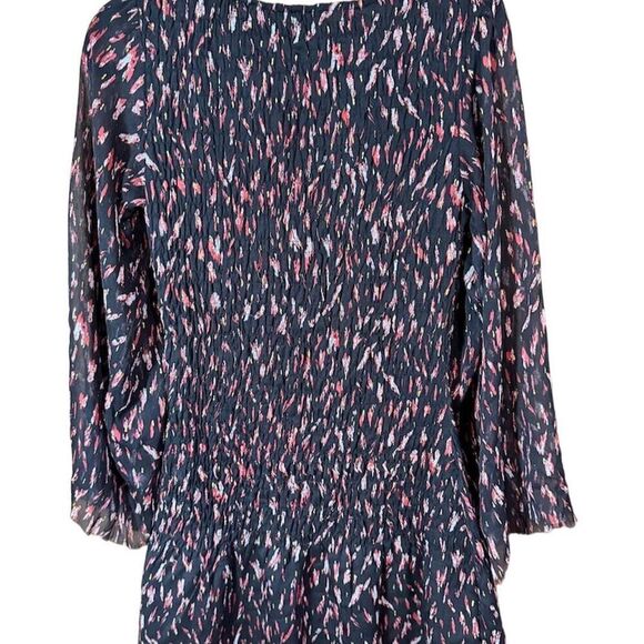 Lulus Smocked Balloon Sleeve Dress Multicolor Print Size M - Picture 4 of 9